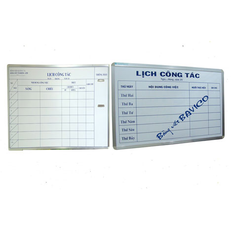 BẢNG LỊCH CÔNG TÁC CHO TRƯỜNG HỌC, BỆNH VIỆN