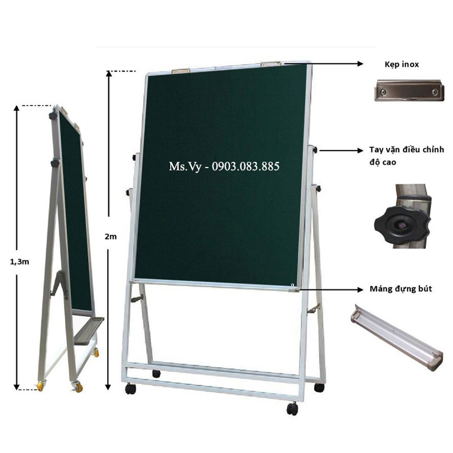 Bảng flipchart viết phấn chống lóa từ tính Hàn Quốc