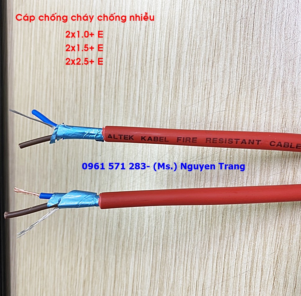 Cáp báo cháy, cáp chống cháy có chống nhiễu 2x1.0+E