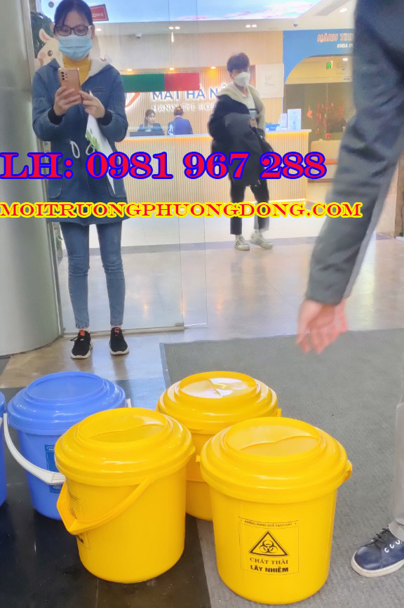 Xô nhựa y tế 22 L xô nhựa đựng vật sắc nhọn y tế