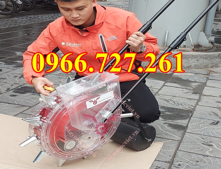 Máy gieo hạt ngô đậu lạc đẩy tay 989 12 răng