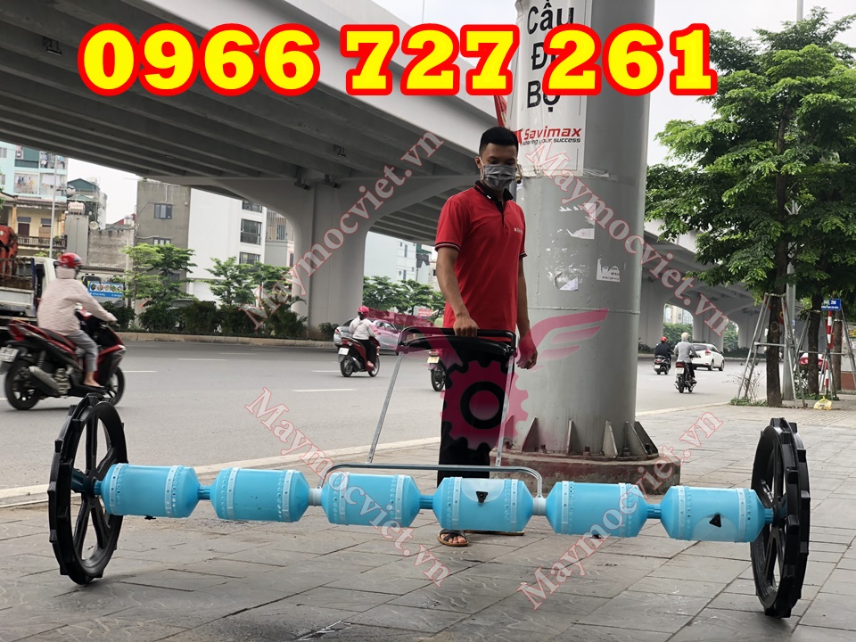 Máy xạ lúa kéo tay 6 trống thẳng hàng giá rẻ