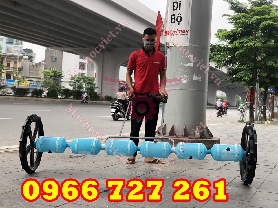 Máy xạ lúa kéo tay 6 trống thẳng hàng giá rẻ