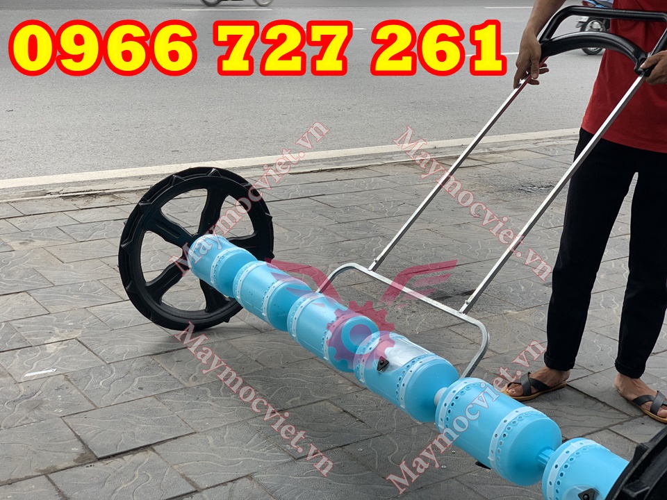 Máy xạ lúa kéo tay 6 trống thẳng hàng giá rẻ