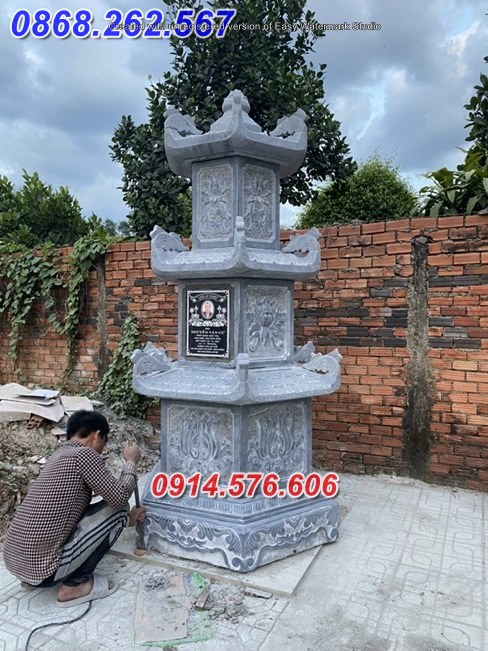 10267 mộ tháp sư trụ trì bằng đá đẹp khánh hòa
