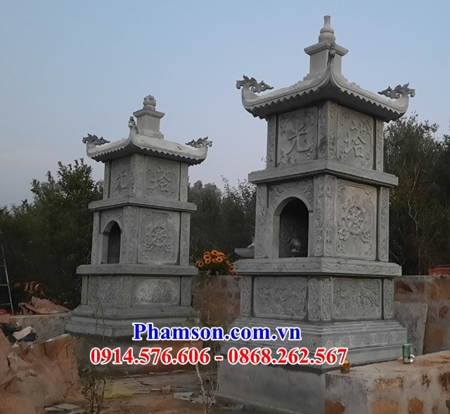 10389 tháp mộ để tro hai cốt bằng đá bán bạc liêu