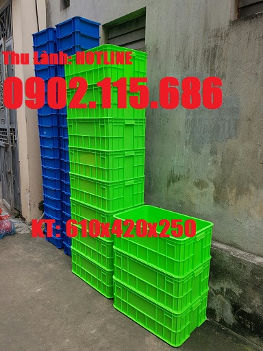 Thùng nhựa đặc H250, sóng nhựa bít , hộp nhựa 610x420x250