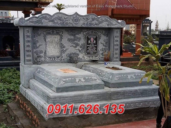 11749 mộ tam cấp bằng đá xanh đẹp bán bắc giang