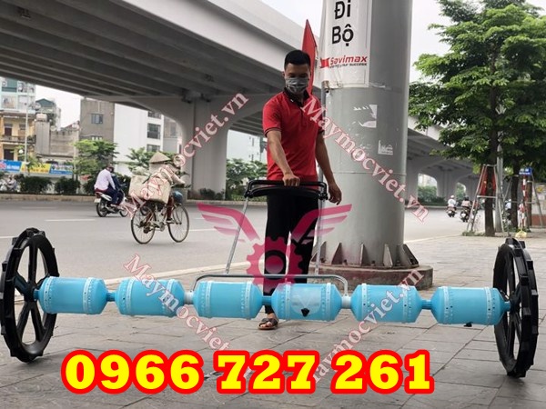 Máy gieo sạ lúa kéo tay 6 trống thẳng hàng giá rẻ tại Hà Nam