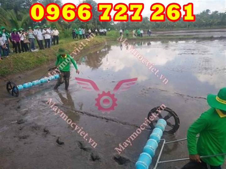 Máy gieo sạ lúa kéo tay 6 trống thẳng hàng giá rẻ tại Hà Nam