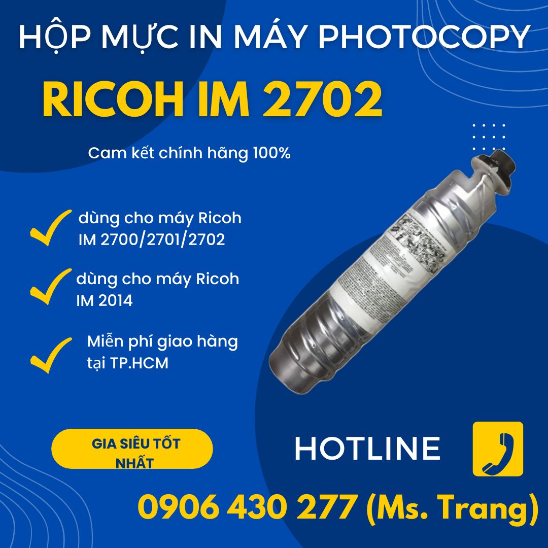 Mực máy photo Ricoh 2702 chính hãng giá rẻ