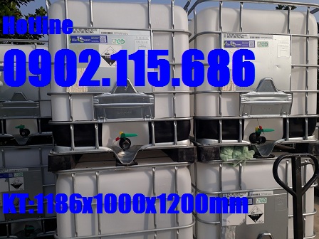 Bôn, Tanhk nhựa 1000 lít có khung sắt 1186x1000x1200 mm