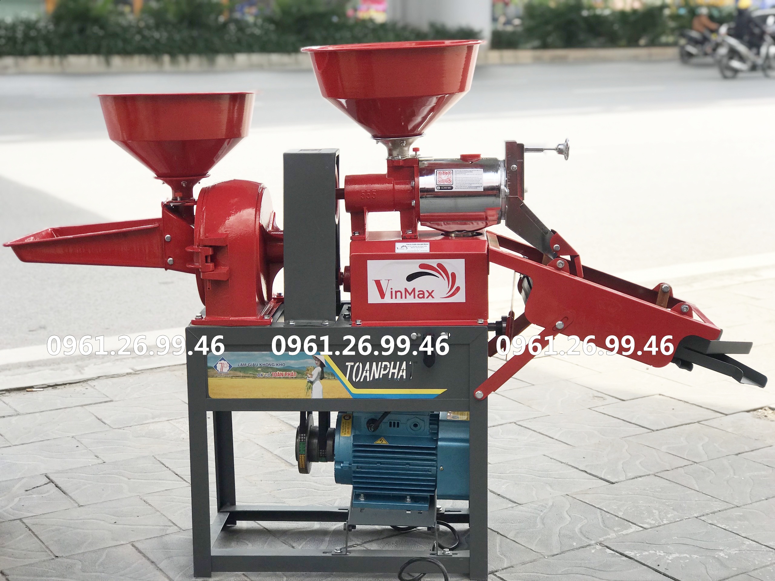 Máy xát gạo gia đình 3 chức năng sàng rung lọc sạn 3 cấp