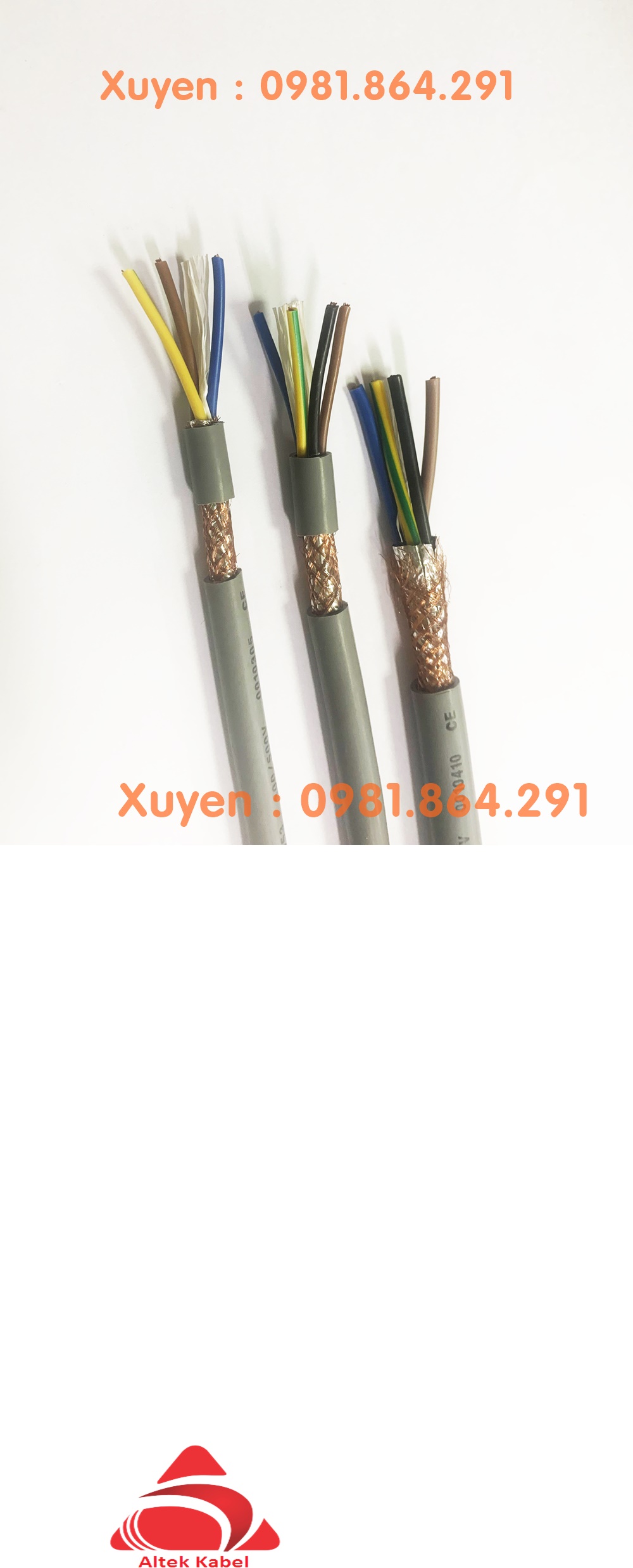 Cáp điều khiển 3 lõi tiết diện 1.5mm2 chống nhiễu Altek Kabel