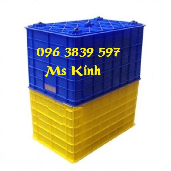 Sóng nhựa bít 5 bánh xe, thùng nhựa chữ nhật đựng hàng - 0963839597