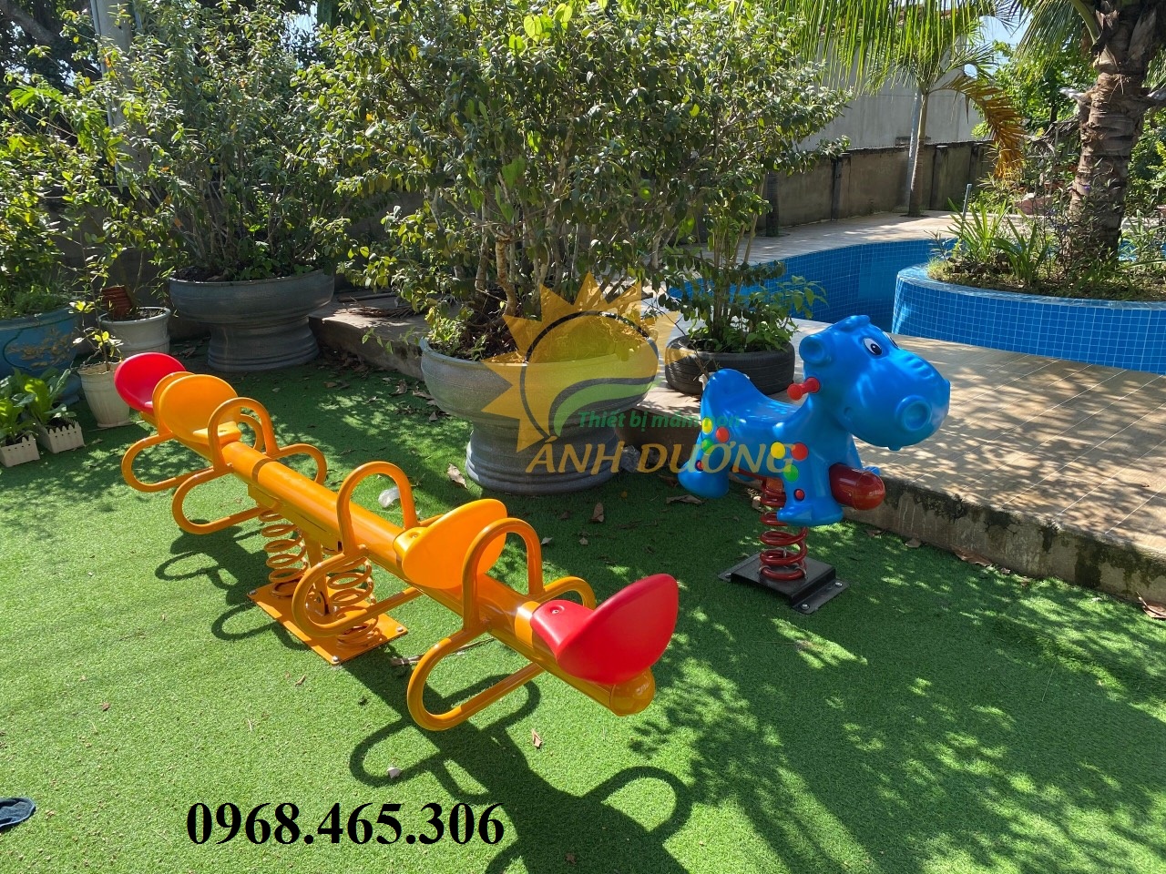 Bập bênh lò xo nhập khẩu 2 chỗ ngồi, 4 chỗ ngồi