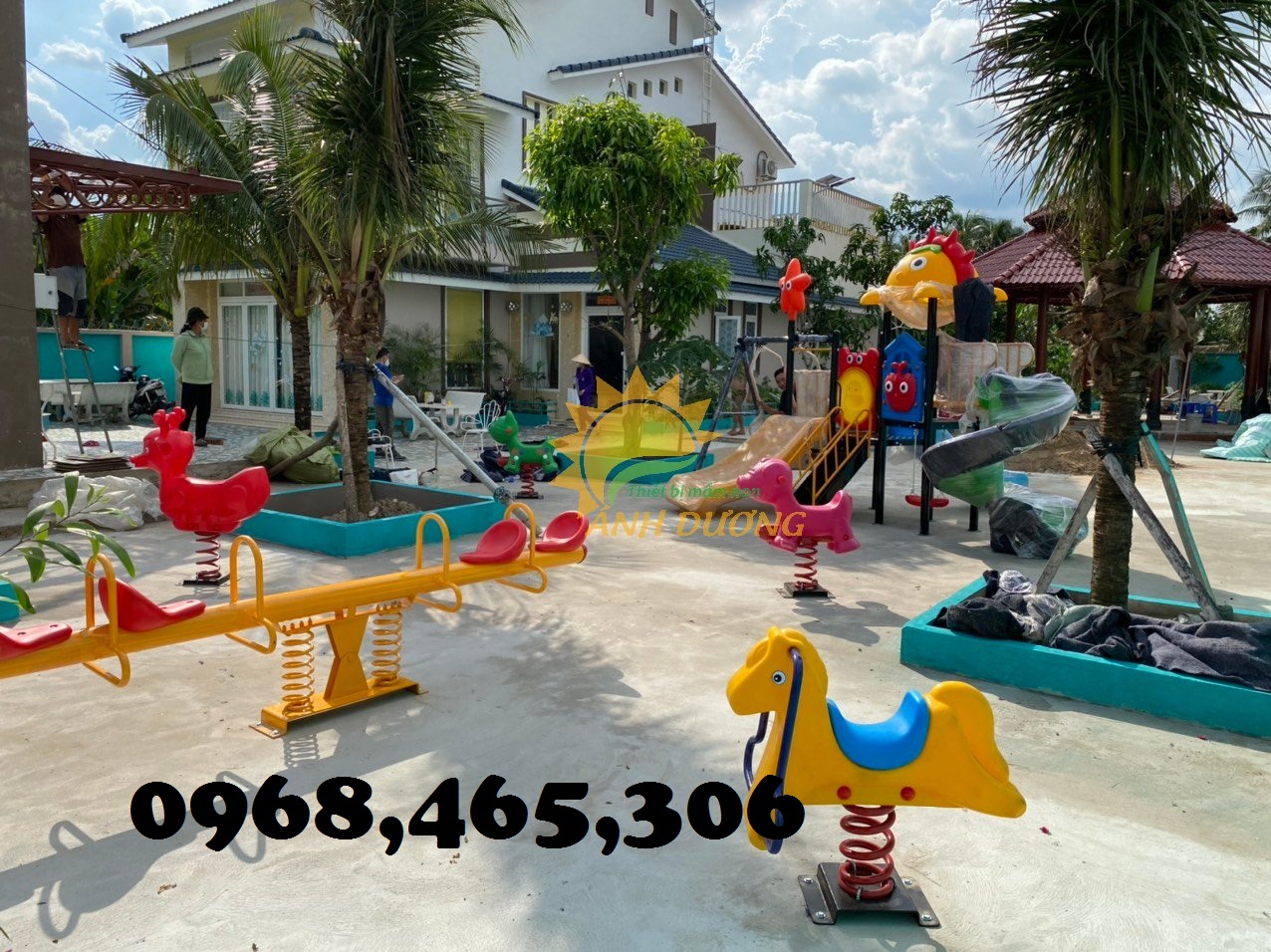 Bập bênh lò xo nhập khẩu 2 chỗ ngồi, 4 chỗ ngồi