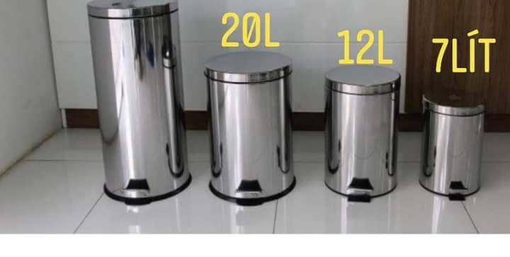 thùng rác inox 20lit đạp chân, LH 0969982453