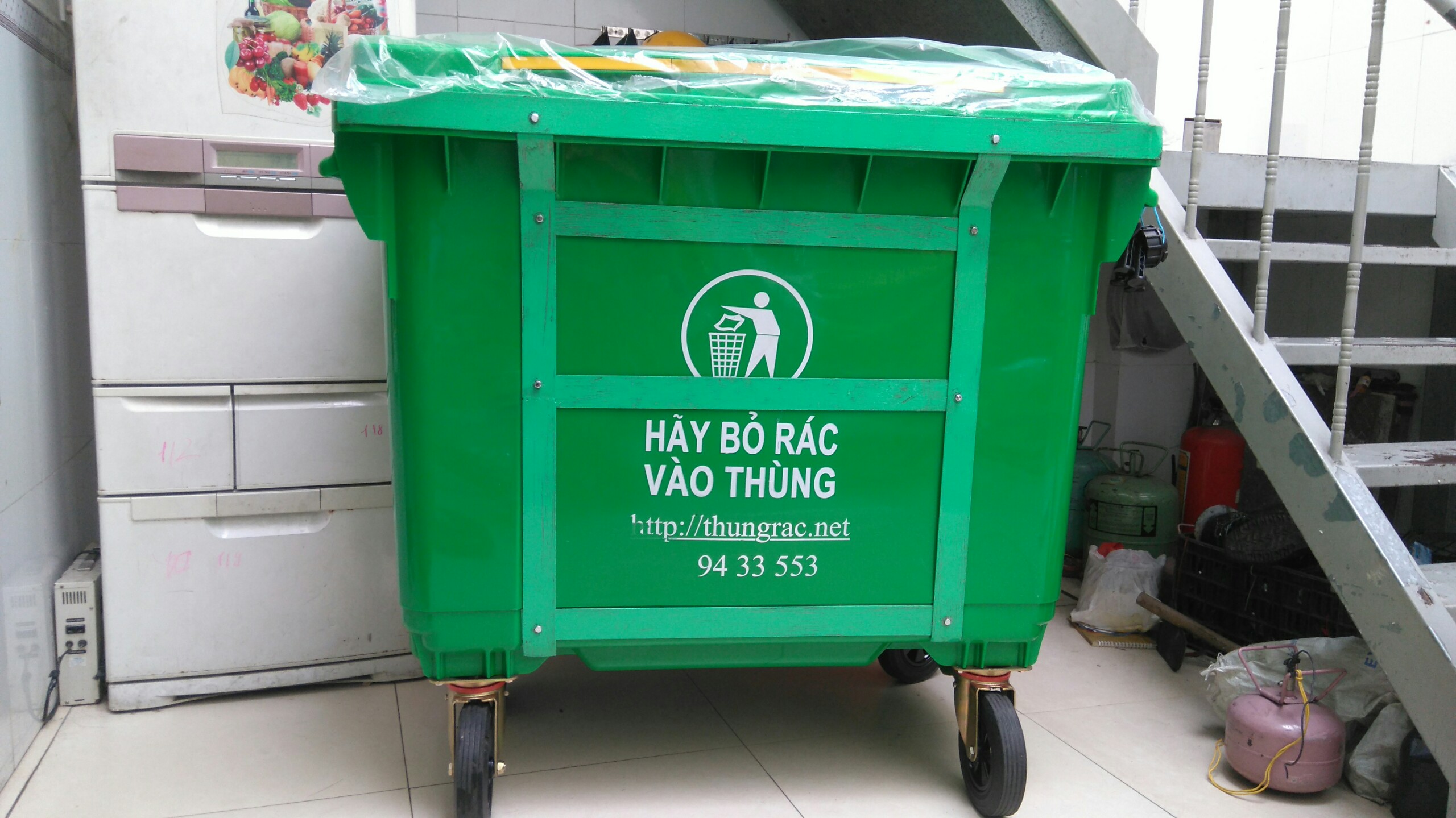 Xe gom rác cỡ lớn 660L giá rẻ chất lượng