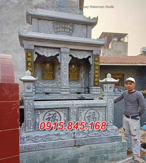 Hà Tĩnh mẫu 15028 lăng mộ bằng đá đôi đẹp bán