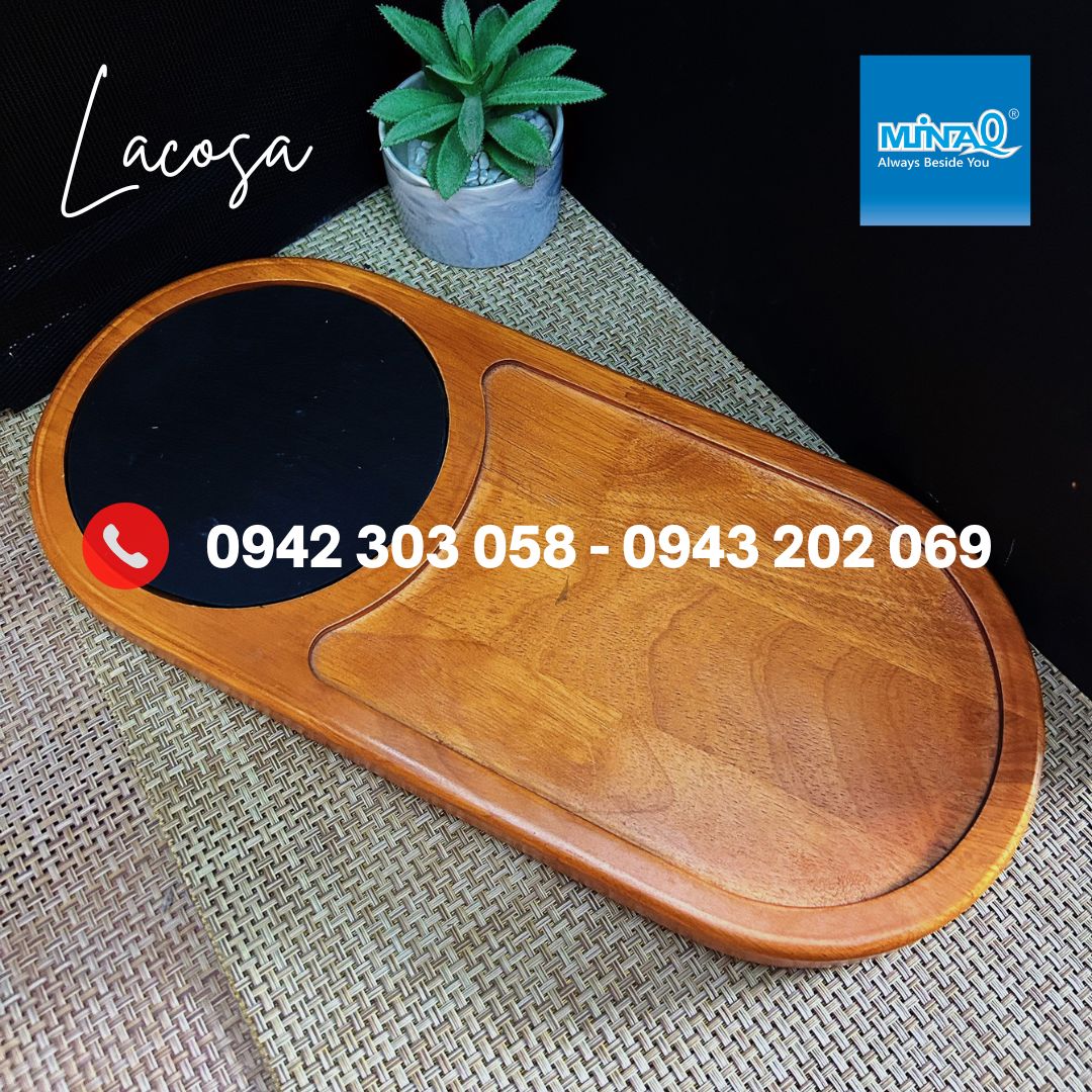 Khay đá đen/ đĩa đá đen trưng bày thức ăn Lacosa