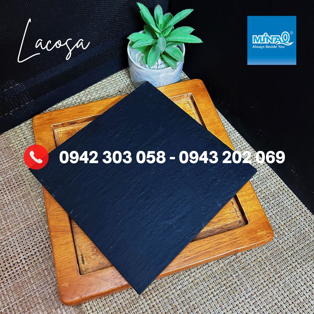 Đĩa đá đen, khay đá đen vuông trưng bày Lacosa