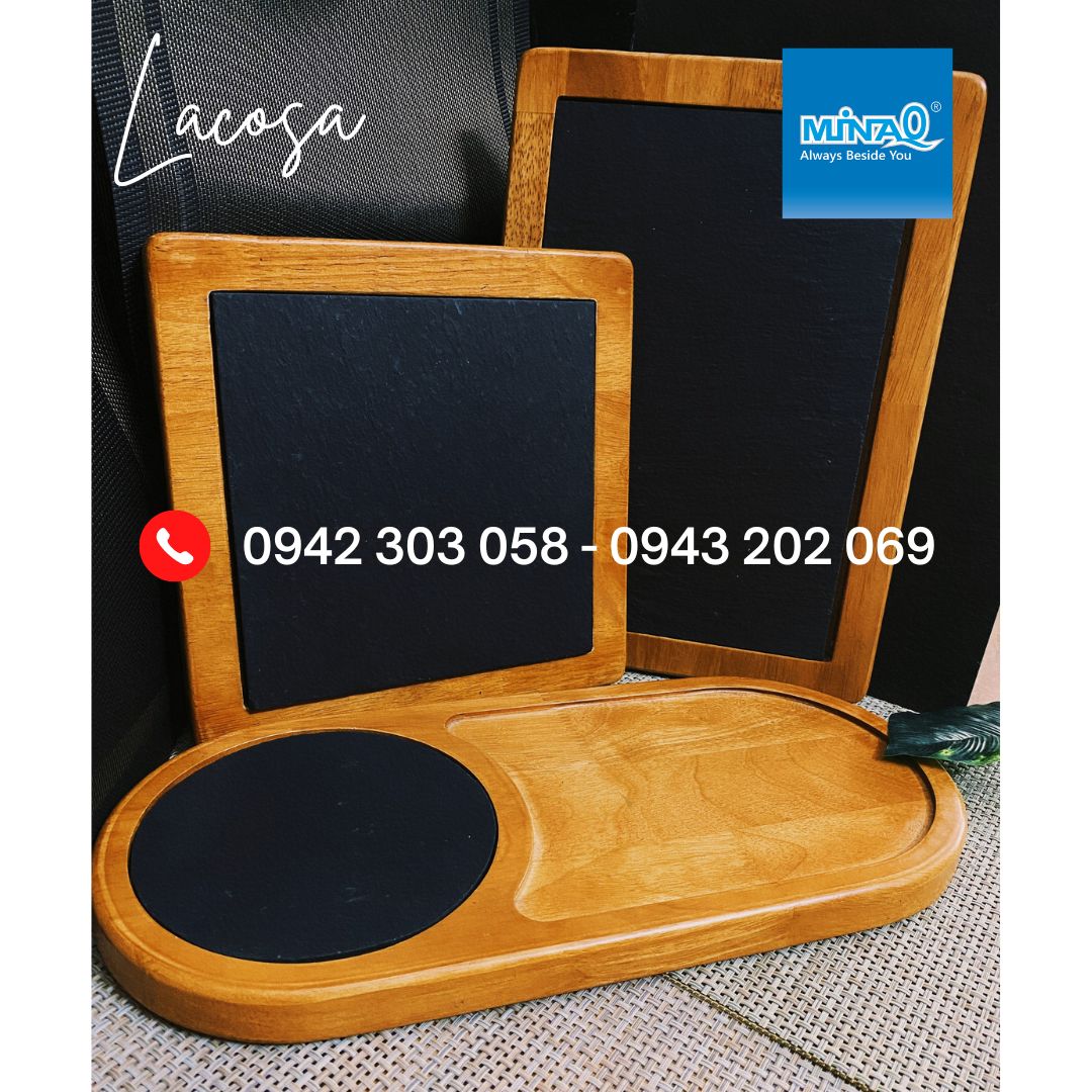 Đĩa đá đen, khay đá đen vuông trưng bày Lacosa