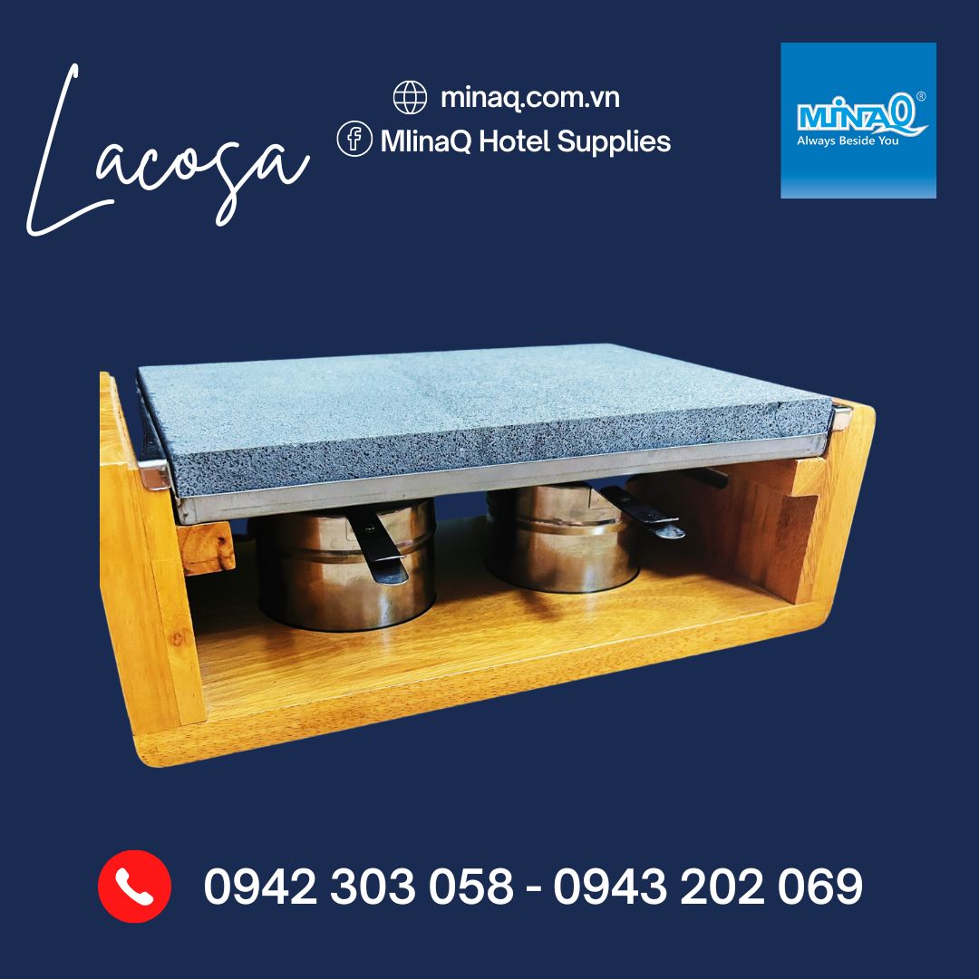 Bộ khay đá nướng bếp cồn chính hãng Lacosa