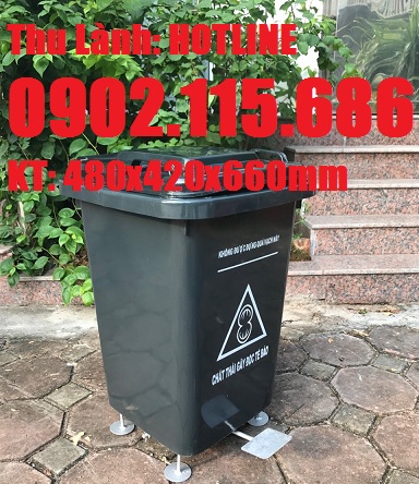 Thùng rác 60 lít đạp chân, thùng rác nhựa 60 lít