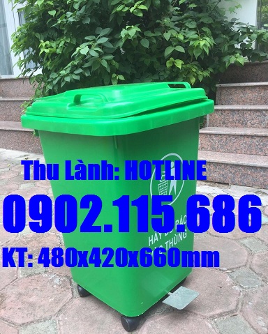 Thùng rác 60 lít đạp chân, thùng rác nhựa 60 lít