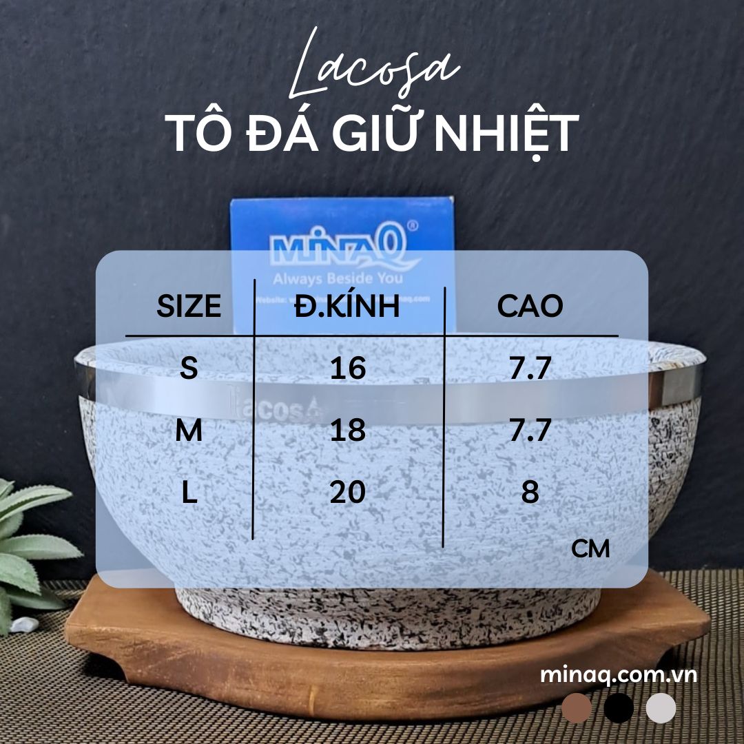 Tô đá giữ nhiệt Hàn Quốc chính hãng Lacosa