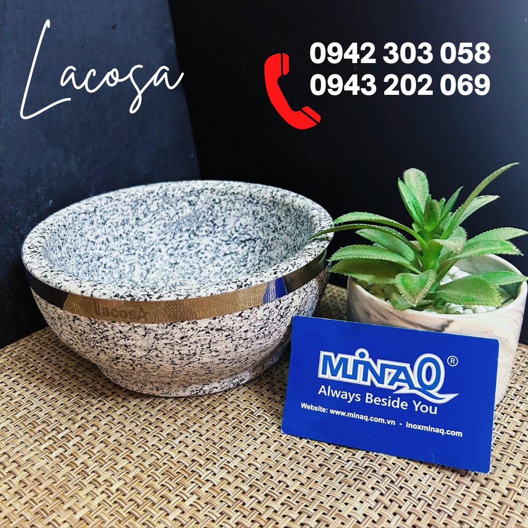 Tô đá nóng ăn phở chính hãng Lacosa kèm đế gỗ