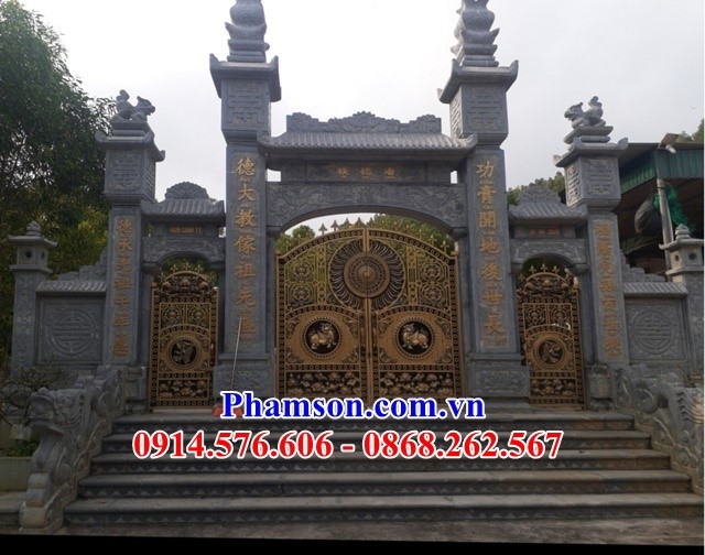 15269 mẫu trụ cổng bằng đá đẹp nhà thờ họ