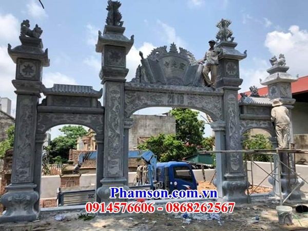 15269 mẫu trụ cổng bằng đá đẹp nhà thờ họ