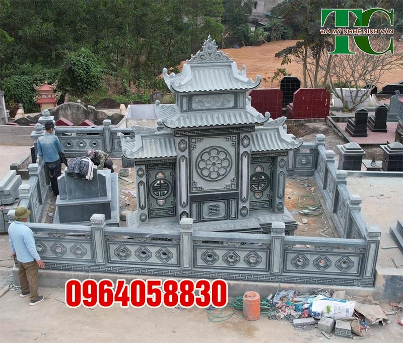 Khu lăng mộ đá đẹp lắp đặt tại Vĩnh Phúc