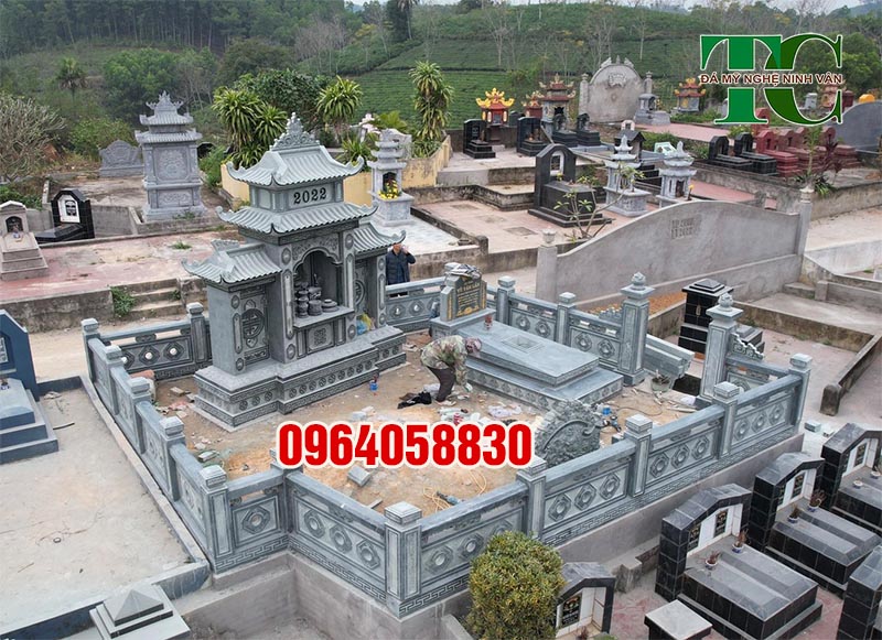 Khu lăng mộ đá đẹp lắp đặt tại Vĩnh Phúc
