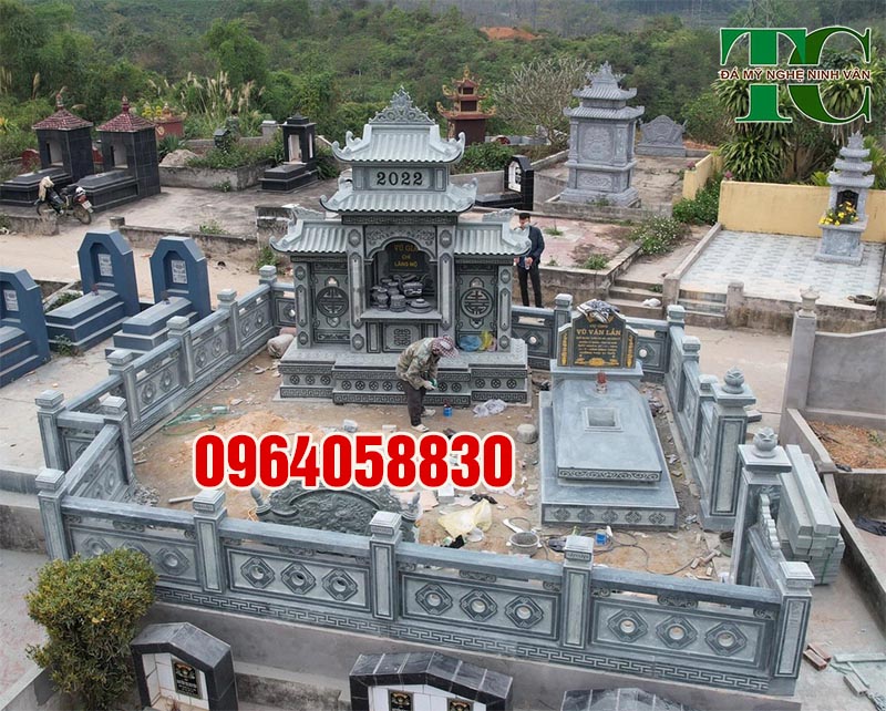 Khu lăng mộ đá đẹp lắp đặt tại Vĩnh Phúc