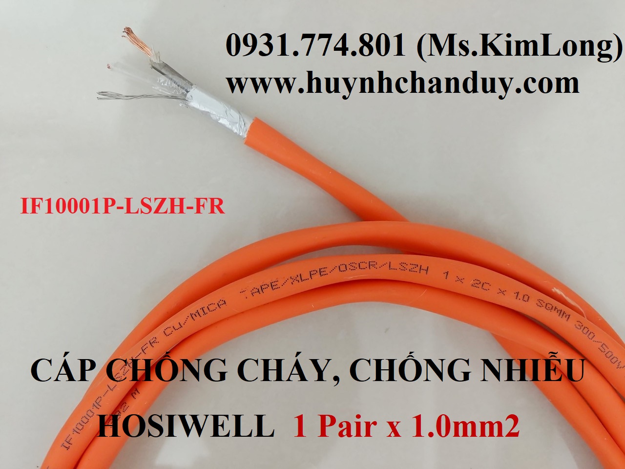 Cáp tín hiệu Hosiwell chống cháy 1x1.0mm2