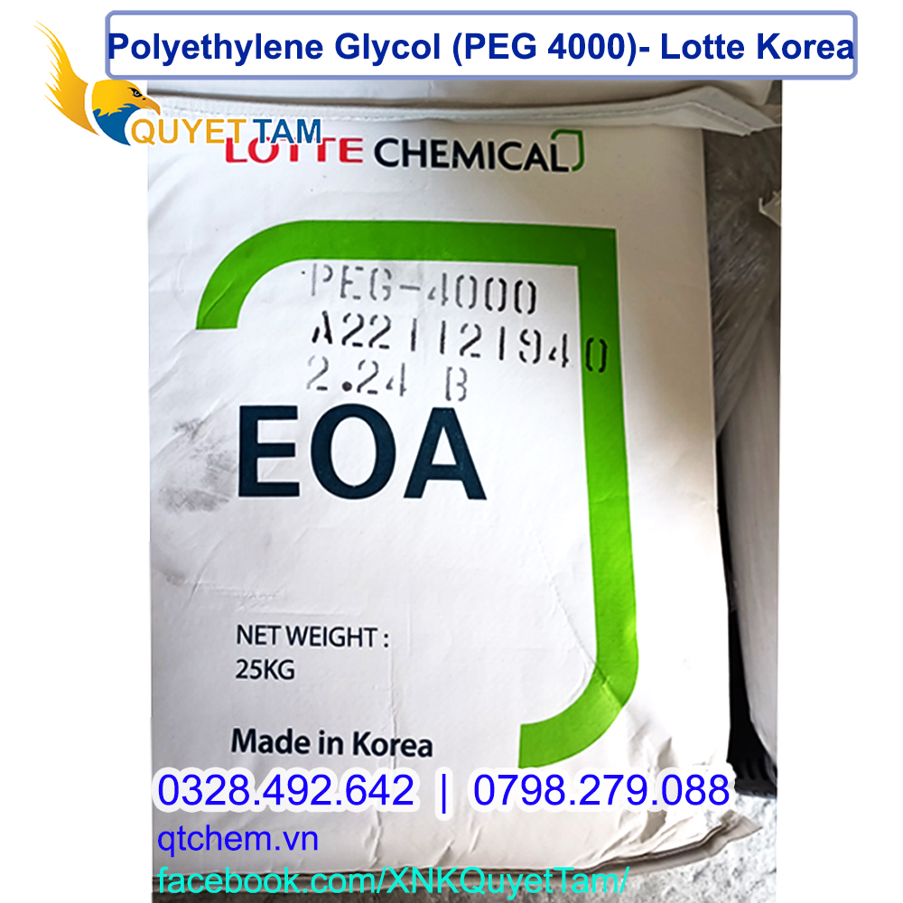 PEG-4000 Lotte 25kg/bao - Cam kết giá tốt nhất