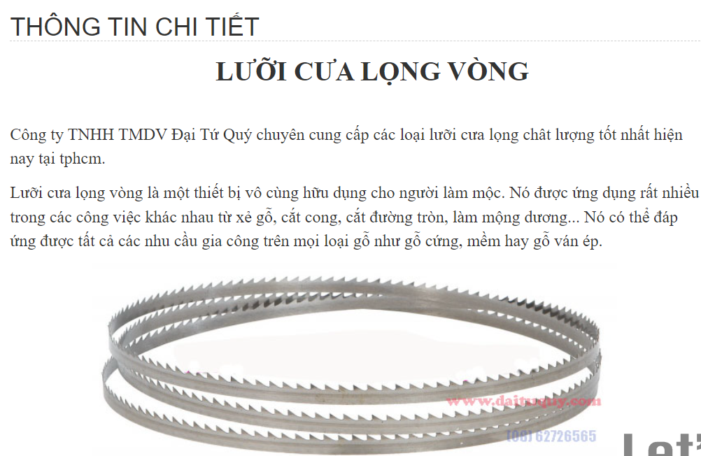 Lưỡi cưa lọng vòng chất lượng cao tại tphcm