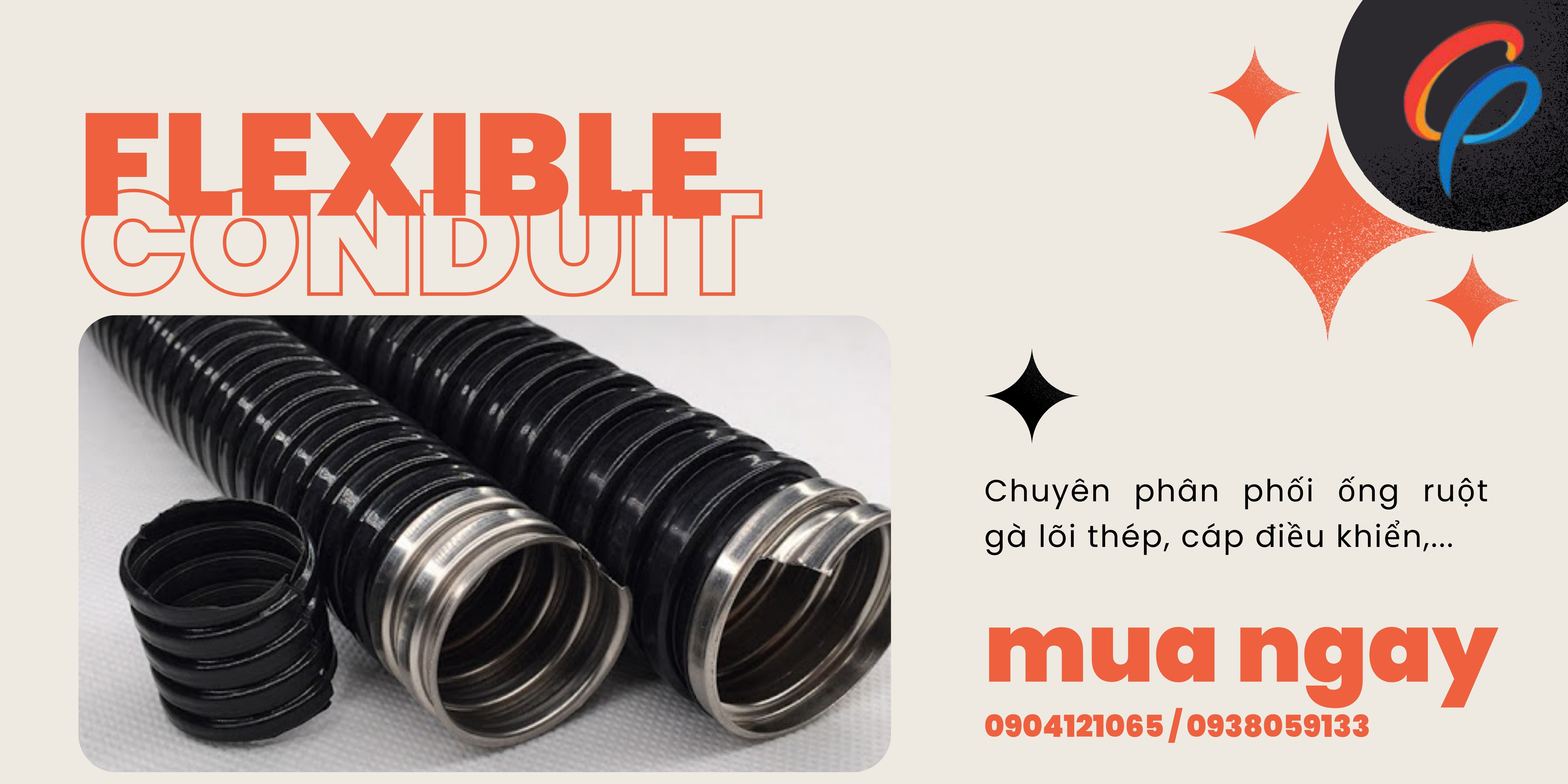 Ống ruột gà lõi thép bọc nhựa PVC. Phân phối toàn quốc