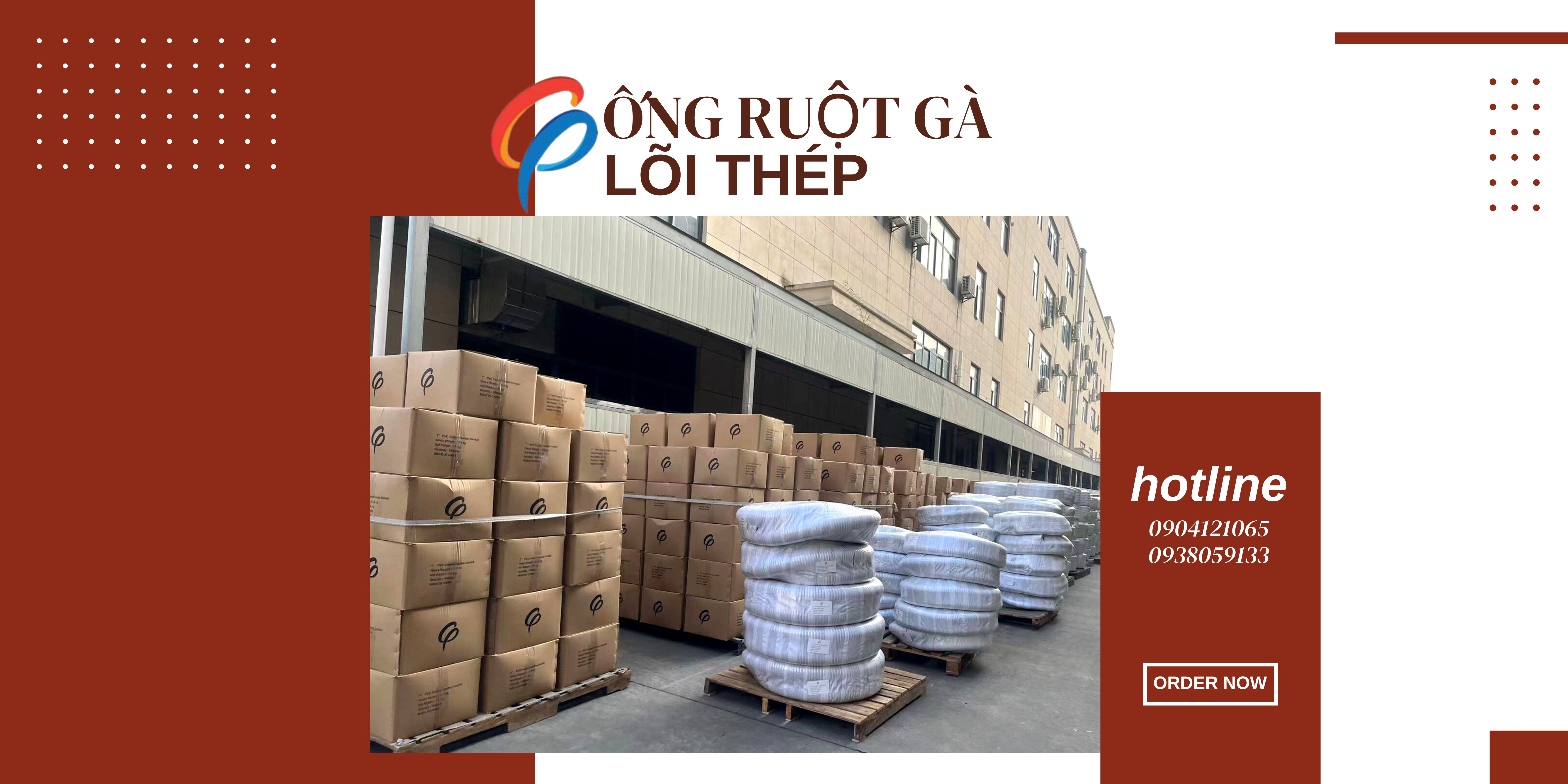 Ống ruột gà lõi thép bọc nhựa PVC. Phân phối toàn quốc