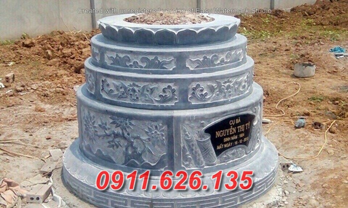 15583 an giang mộ bằng đá điêu khắc tròn đẹp bán