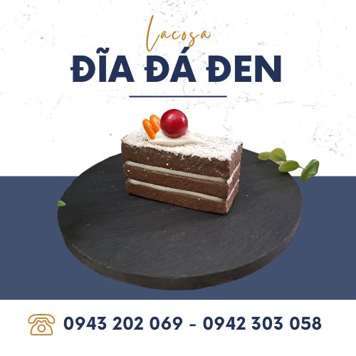Đĩa đá đen chụp ảnh, trưng bày thức ăn Lacosa