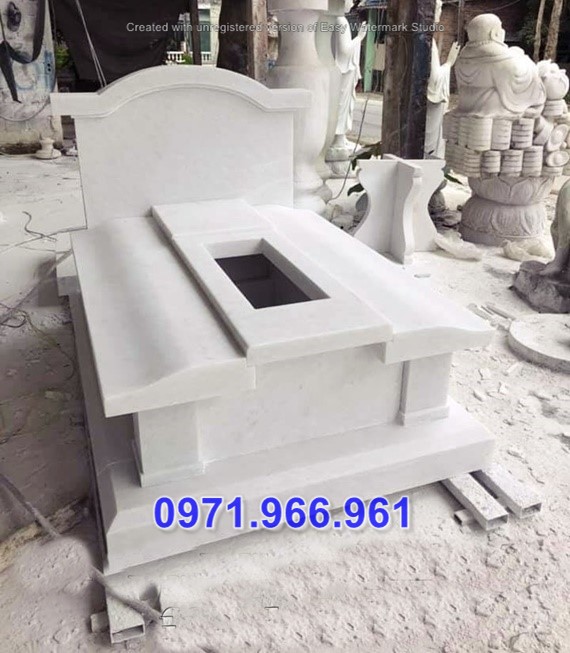 Mộ Đá Khối Tam Cấp Giá Không Mái Phong Thủy Uy Tín