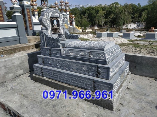Mộ Đá Khối Tam Cấp Giá Không Mái Phong Thủy Uy Tín