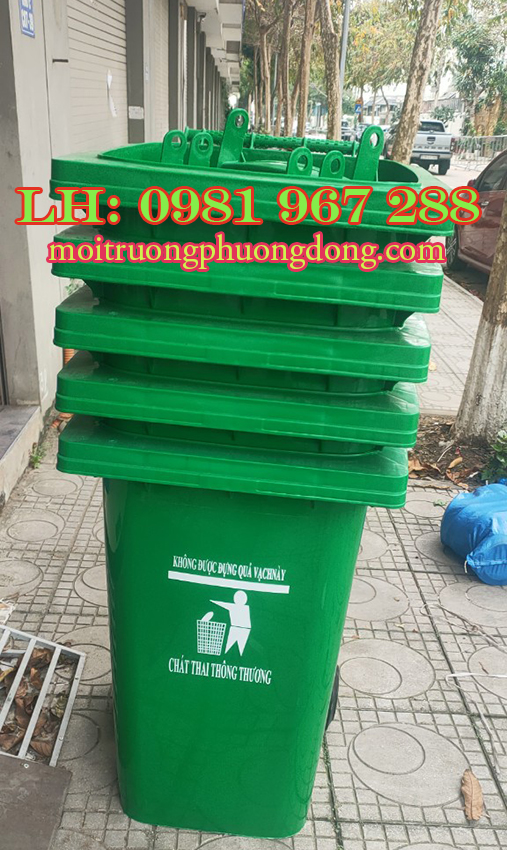 Thùng rác nhựa 120 lít ngoài trời công cộng