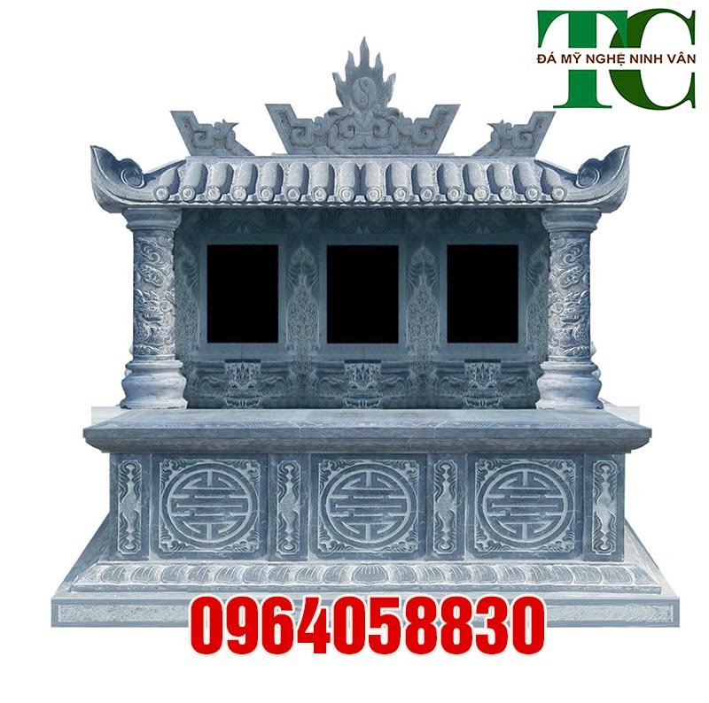 Top mẫu mộ đôi bằng đá xanh cao cấp lắp đặt Bắc Giang
