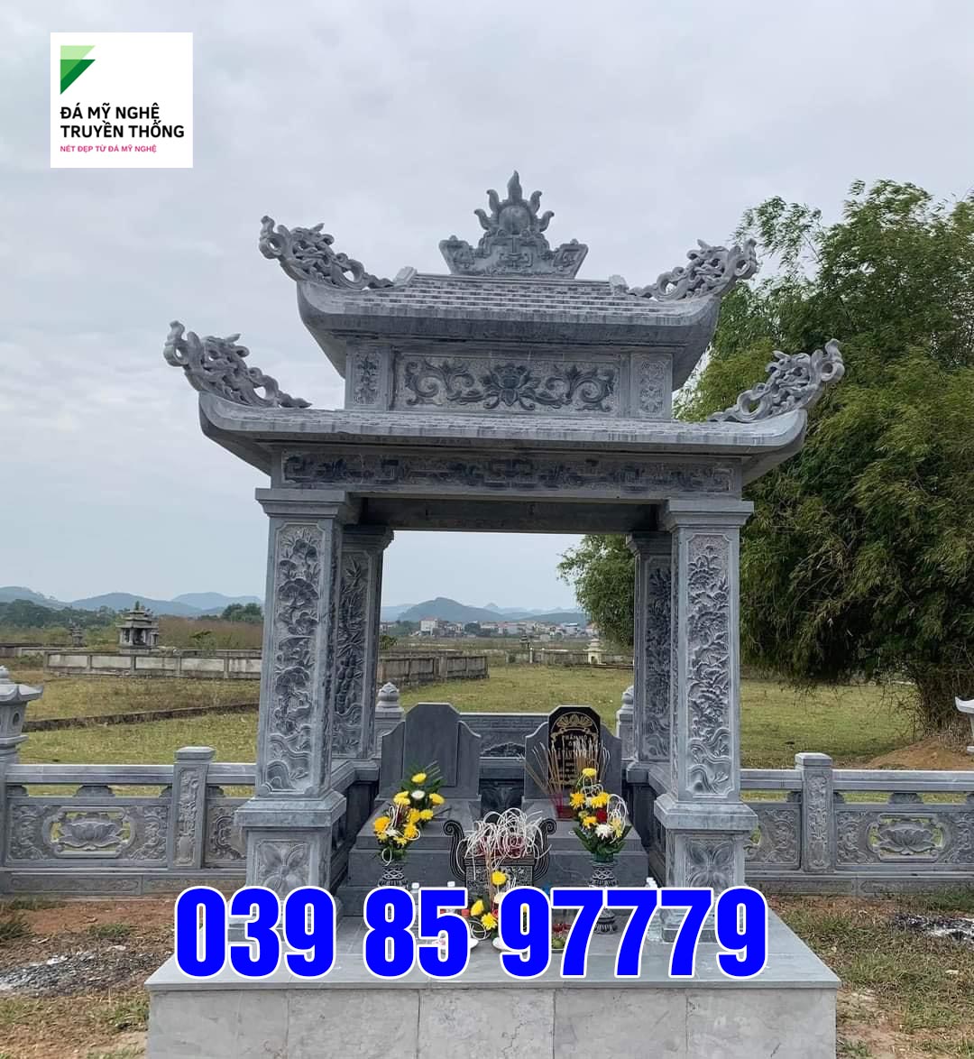 tốp mộ tam cấp đá tự nhiên đẹp nhất 2023