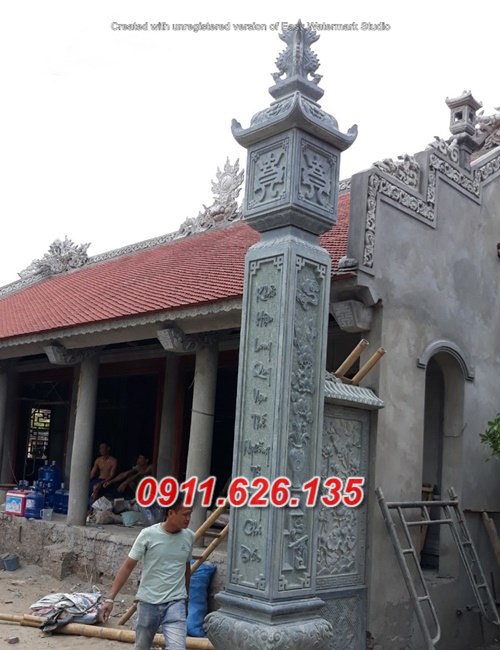 mẫu cột đá đồng trụ rồng phượng cực đẹp